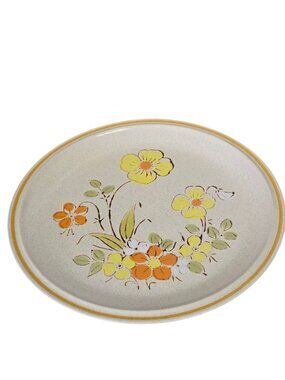 Vintage Floral Stoneware Dinner Hearthside Garden Festival Sunshine Flower 1970s